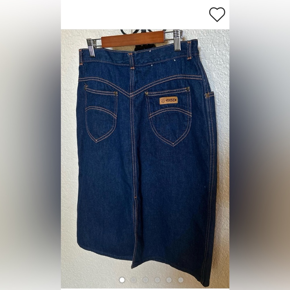 Vintage Gitano, Indigo Denim Skirt with Contrast Stitching